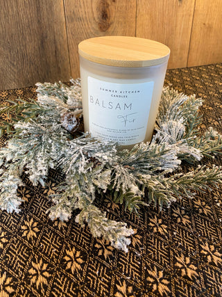 Flocked Pine Candle Ring 4.5"