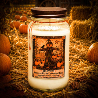 Harvest Pumpkin Pecan Cinnamon Roll Candle 16oz