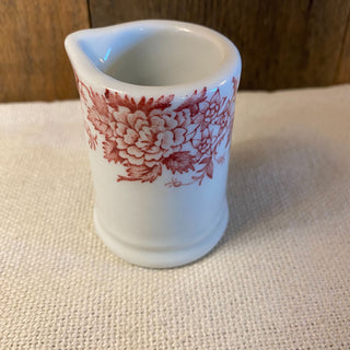 Vintage Red Floral Individual Creamer