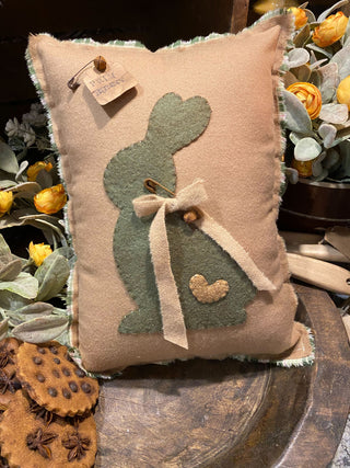 Sage Green/Cream Bunny Pillow