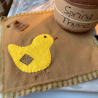 Spring Chick Candle Mat