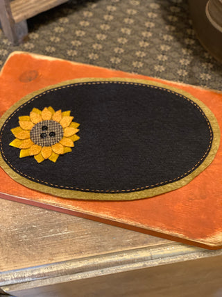 Golden Yellow/Persimmon Candle Mat Oval