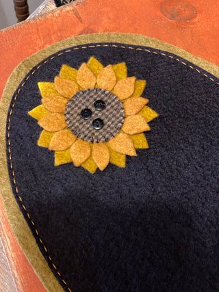 Golden Yellow/Persimmon Candle Mat Oval