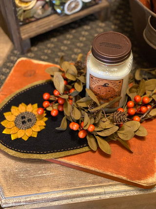 Golden Yellow/Persimmon Candle Mat Oval