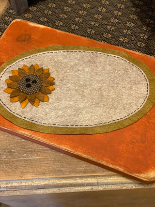 Burnt Orange Sunflower Candle Mat