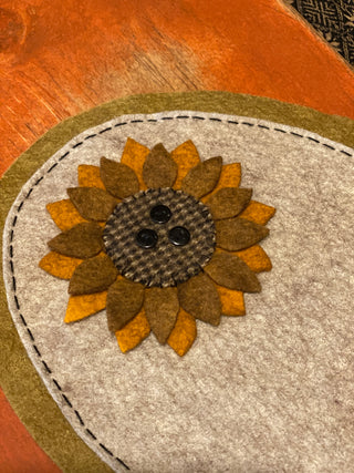 Burnt Orange Sunflower Candle Mat