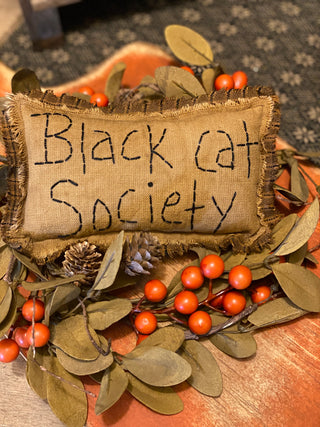 Black Cat Society Pillow Tuck