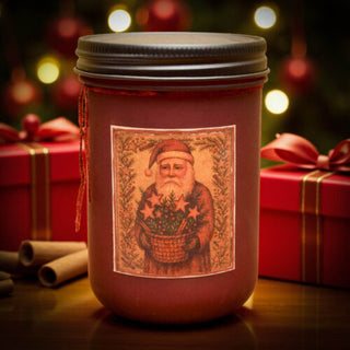 Old Santa Cinnamon Frosted Red Farmhouse Jar 18oz