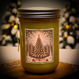 Pine Star Forest Frosted Green Farmhouse Candle 18oz