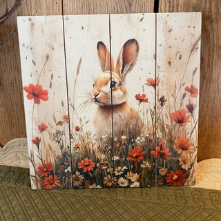 Rabbit in Field of Wildflowers