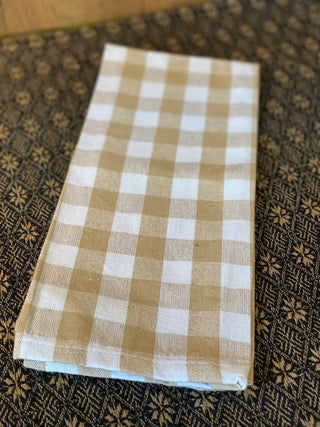 Tan & White Kitchen Towel