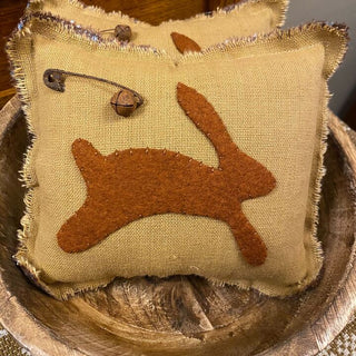 Jumping Bunny Pillow- Rusty Orange