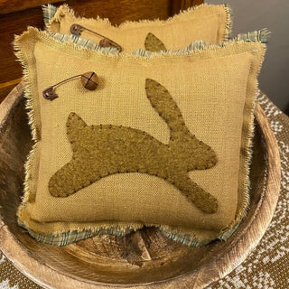 Jumping Bunny Pillow-Olive